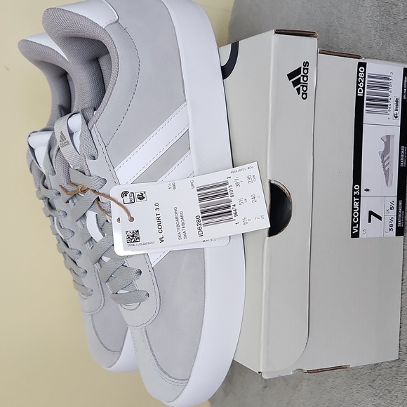 Adidas VL Court 3.0 Women's Gray Sneakers - Picture 3 of 3